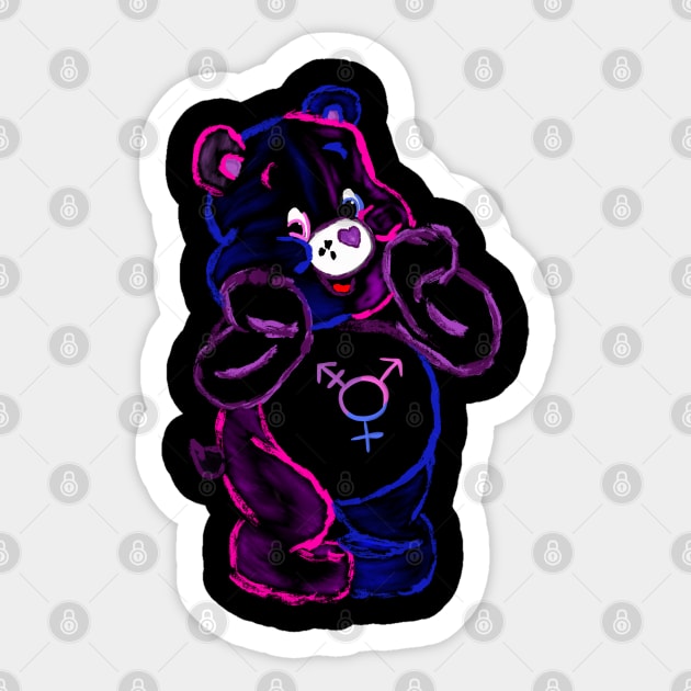 TransBear Stare! - Neon Sticker by OutPsyder